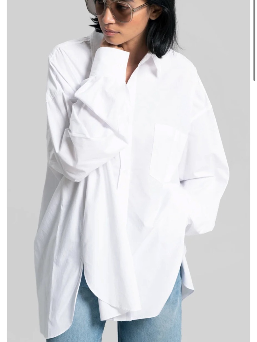 The Frankie Shop Kat White Button-Up Shirt OSFM